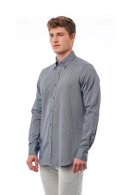 Bagutta Blue Cotton Men Shirt