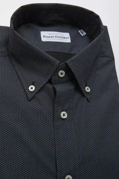 Robert Friedman Black Cotton Men Shirt