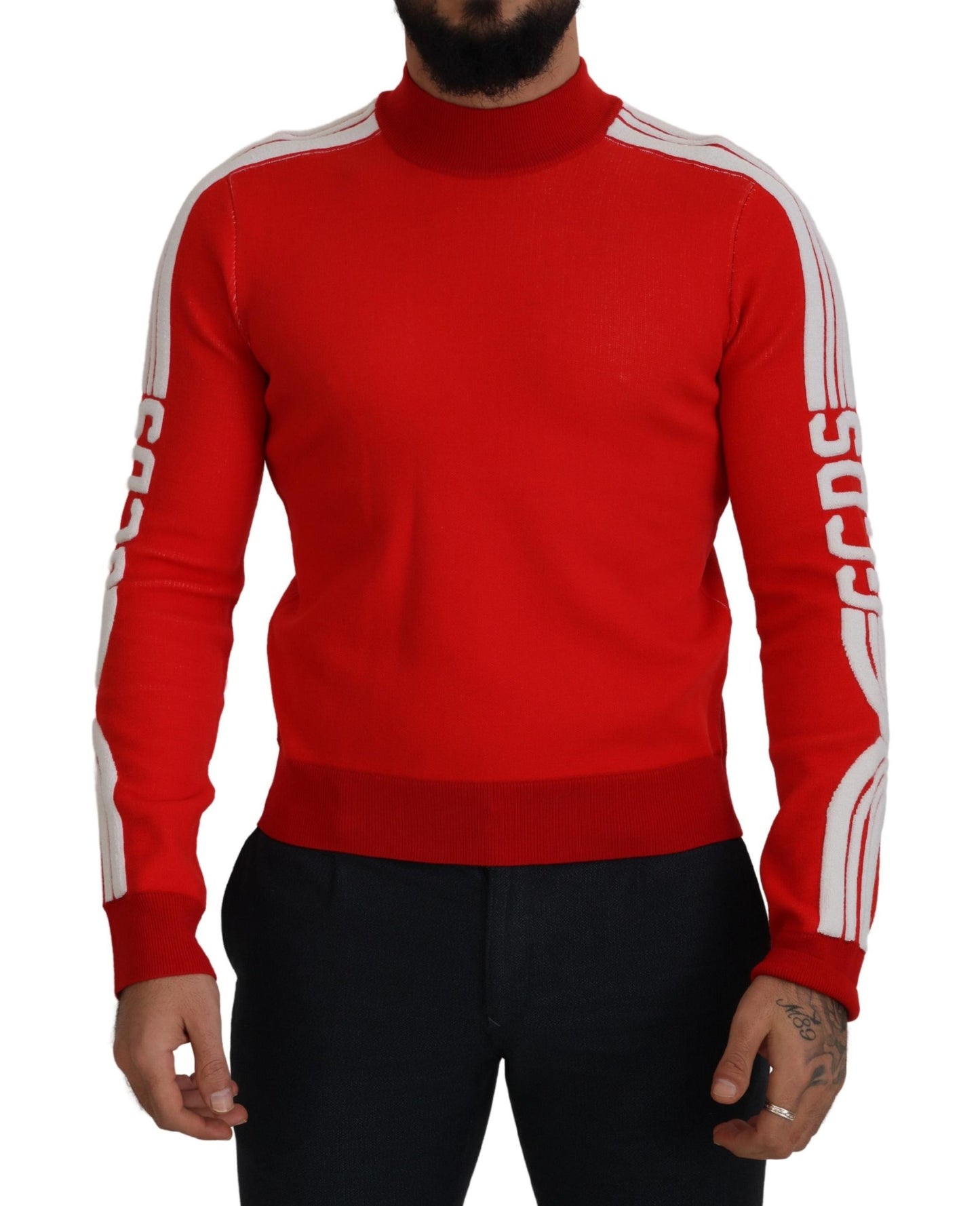 GCDS Elegant Red Pullover Sweater for Men