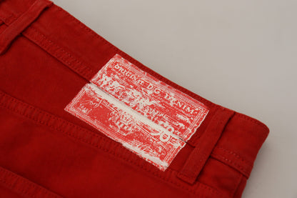 Dolce & Gabbana Chic Red Cotton Denim Pants