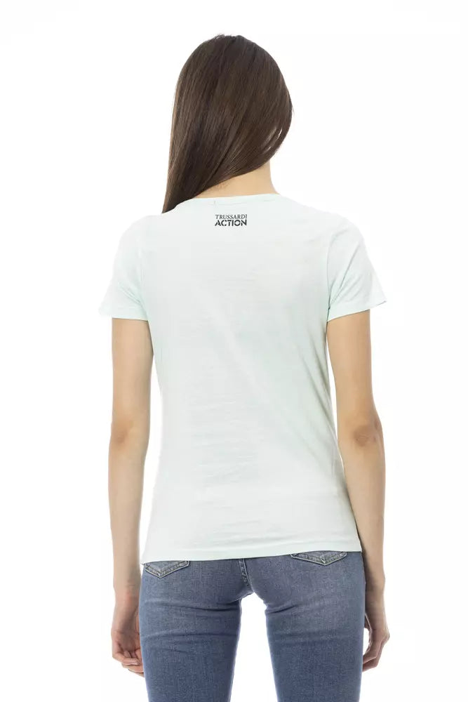 Trussardi Action Light Blue Cotton Women Top