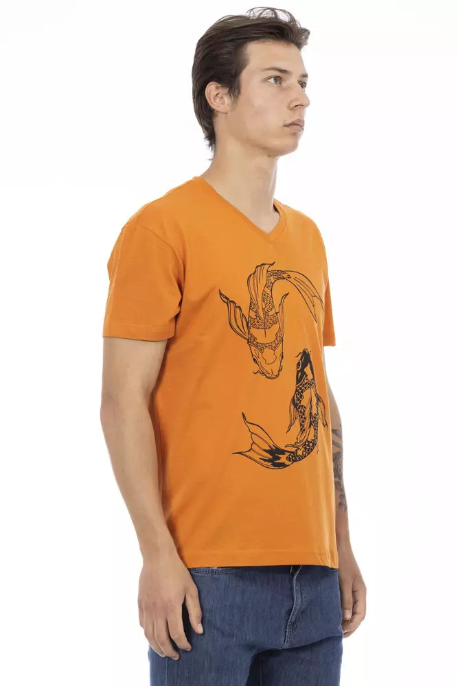 Trussardi Action Orange Cotton Men T-Shirt