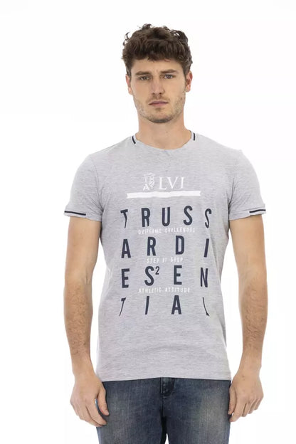 Trussardi Action Gray Cotton Men T-Shirt