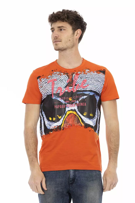 Trussardi Action "Orange Cotton Men T-Shirt"