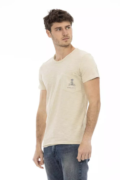 Trussardi Action Beige Cotton Men T-Shirt