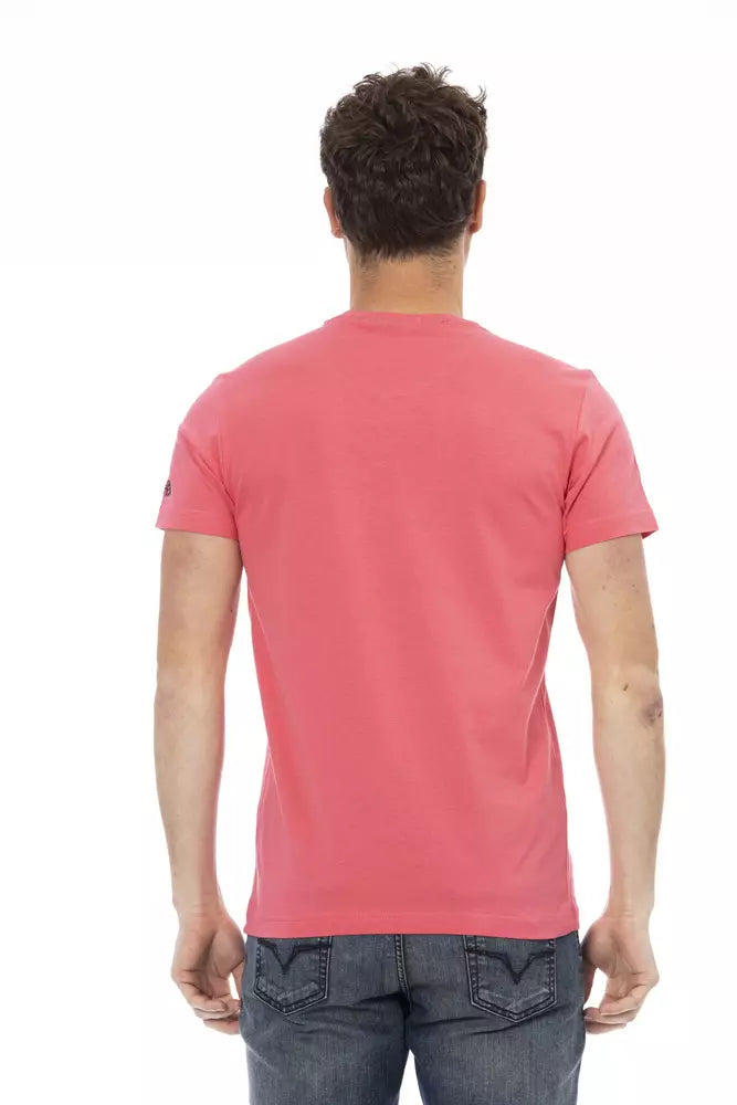 Trussardi Action Pink Cotton Men T-Shirt