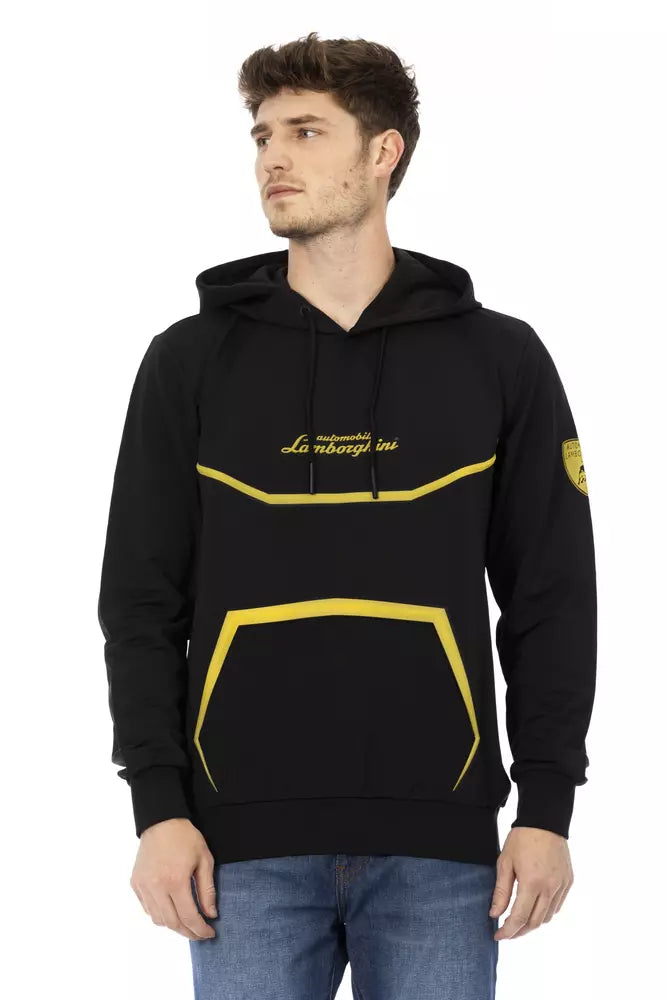 Automobili Lamborghini Sleek Hooded Sweatshirt with Embossed Details