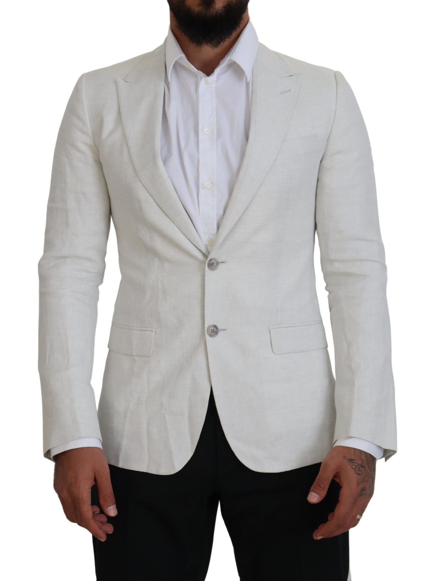 Dolce & Gabbana Elegant White Sicilia Single Breasted Blazer