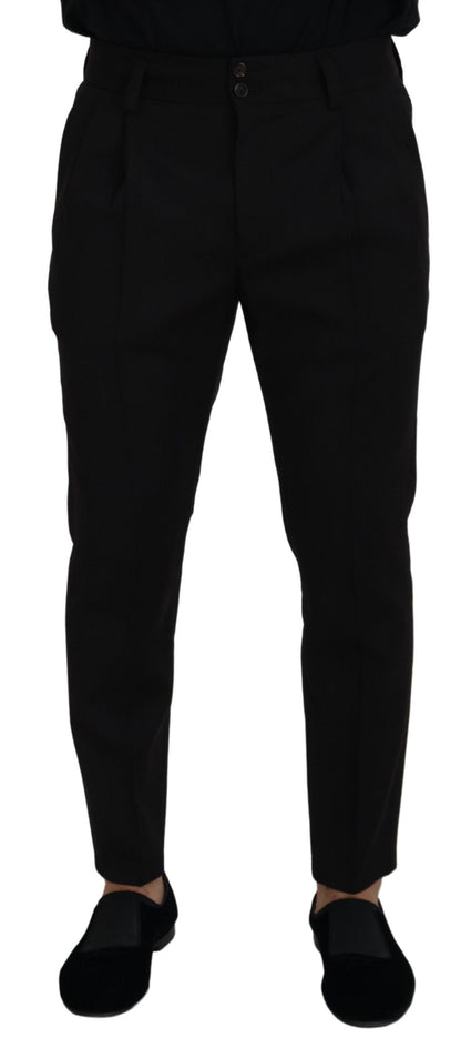 Dolce & Gabbana Elegant Black Virgin Wool Trousers