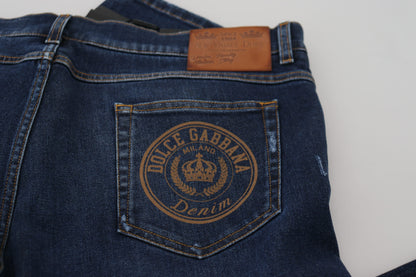 Dolce & Gabbana Elegant Blue Washed Denim Pants