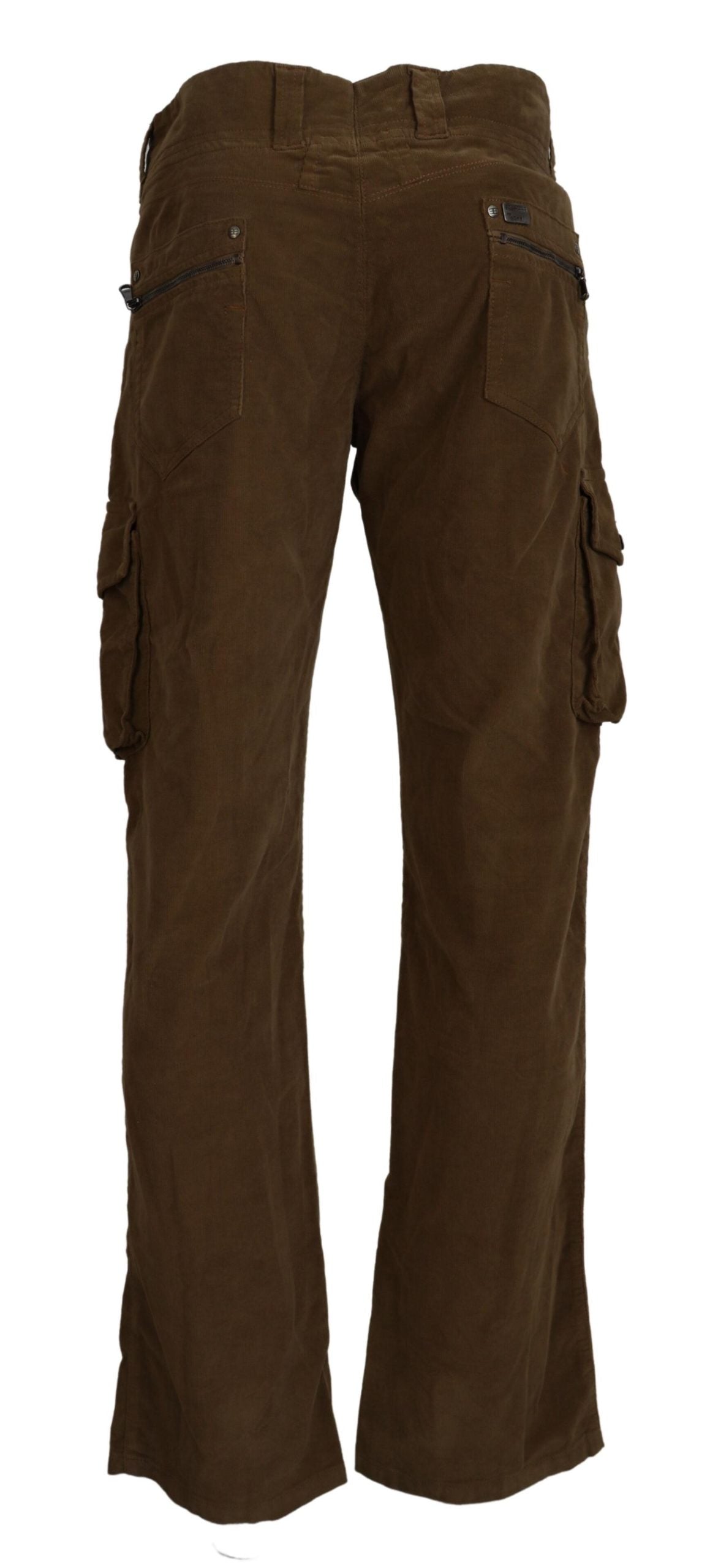 Ermanno Scervino Chic Brown Corduroy Cargo Pants