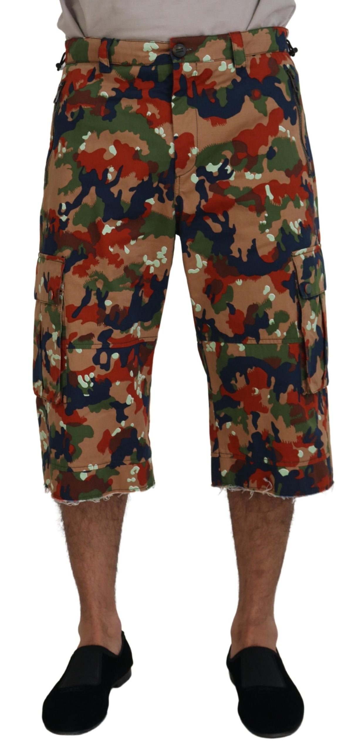 Dolce & Gabbana Italian Designer Multicolor Cargo Shorts