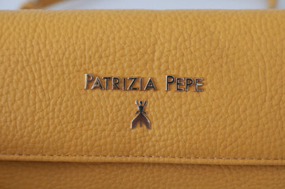 Patrizia Pepe Chic Yellow Leather Shoulder Bag