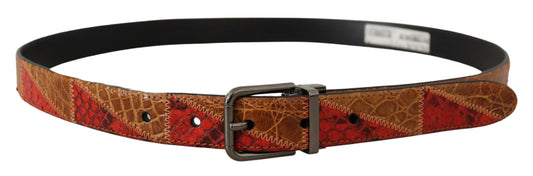 Dolce & Gabbana Elegant Two-Tone Snakeskin Leather Belt