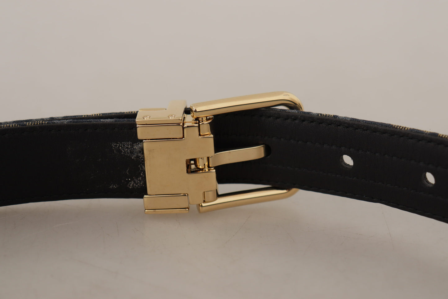 Dolce & Gabbana Elegant Navy Blue Leather Belt