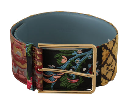 Dolce & Gabbana Multicolor Canvas Leather Statement Belt