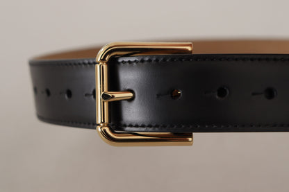 Dolce & Gabbana Elegant Leather Belt with Logo Buckle