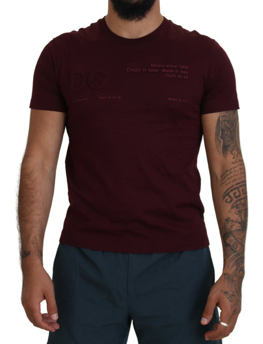 Dolce & Gabbana Elegant Maroon Crew Neck Casual Tee