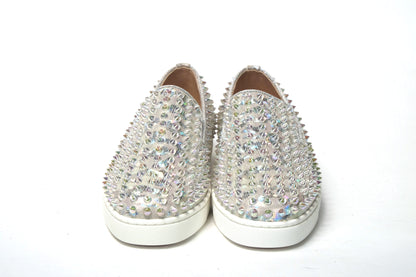 Christian Louboutin White Ab/Clear Ab Roller Boat Woman Flat Sneaker