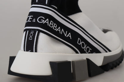 Dolce & Gabbana Chic Black and White Sorrento Slip-On Sneakers