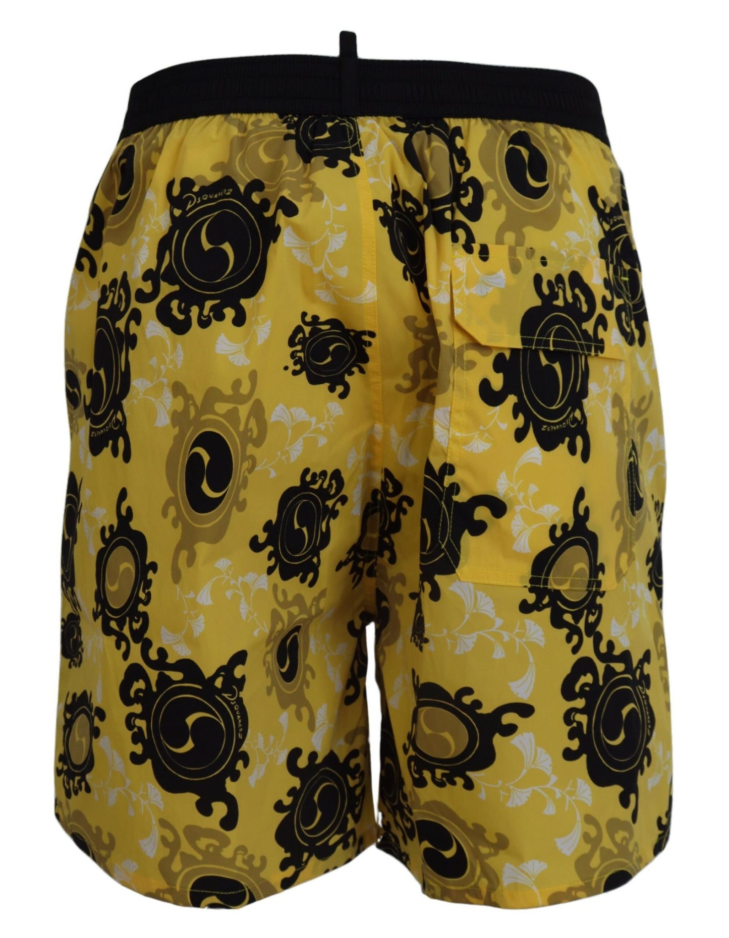 Dsquared² Yellow Block Print Swim Shorts Boxer