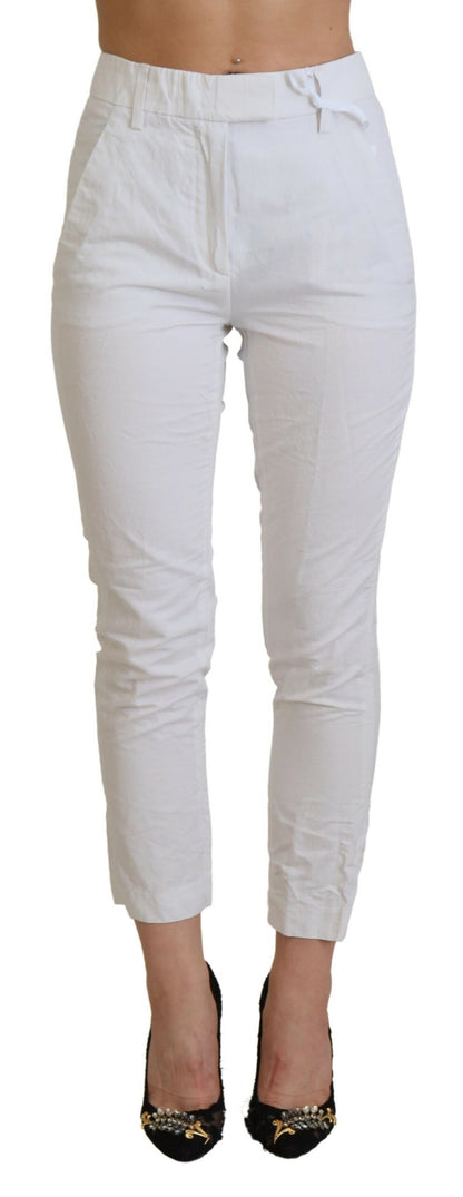 Dondup Elegant High Waist Tapered White Pants