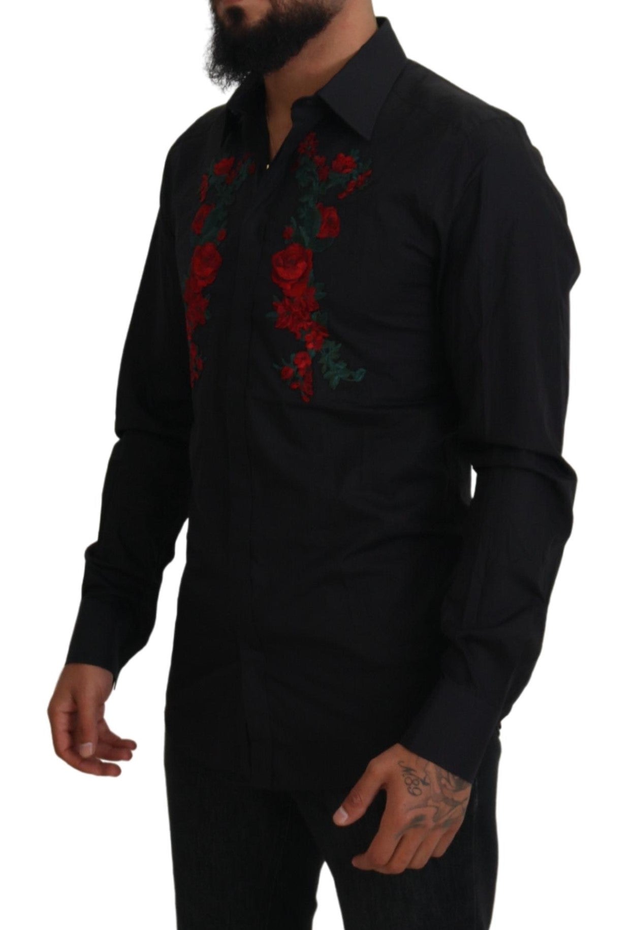 Dolce & Gabbana Elegant Floral Embroidered Cotton Shirt