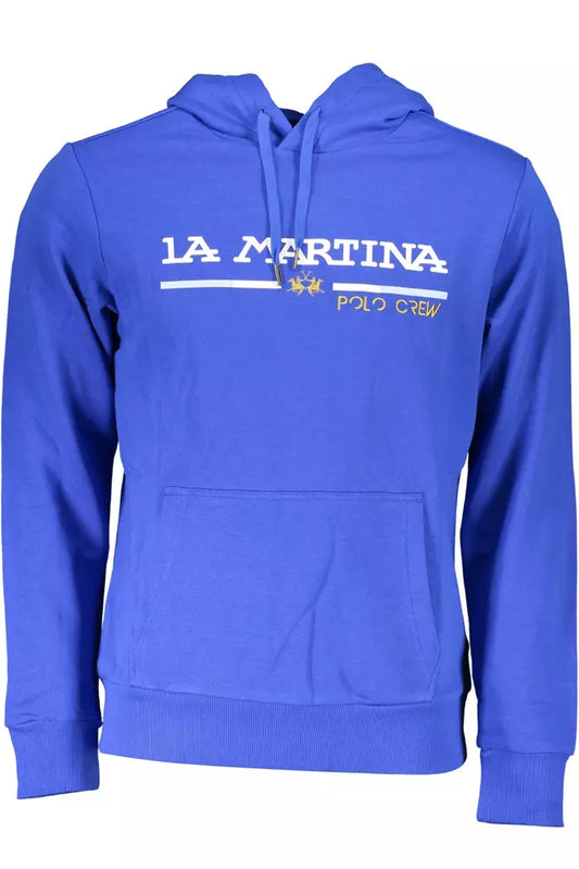 La Martina Blue Cotton Men Sweater