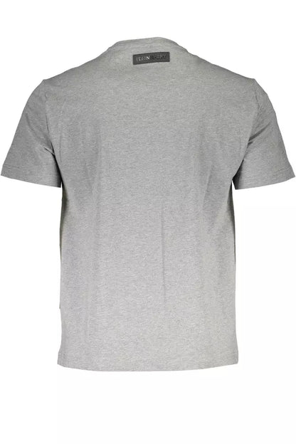 Plein Sport Gray Cotton Men T-Shirt