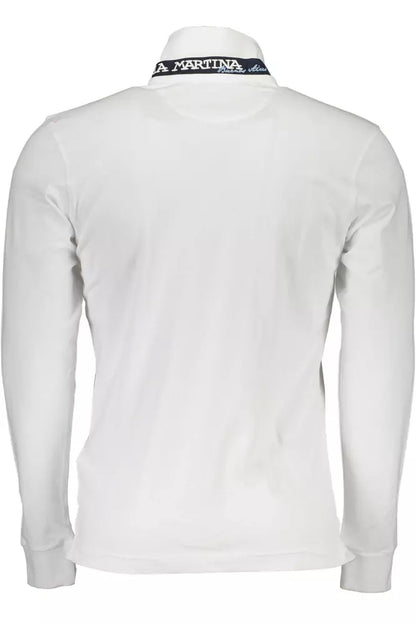 La Martina White Cotton Men Polo Shirt