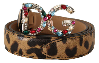 Dolce & Gabbana Elegant Crystal-Embellished Leopard Belt