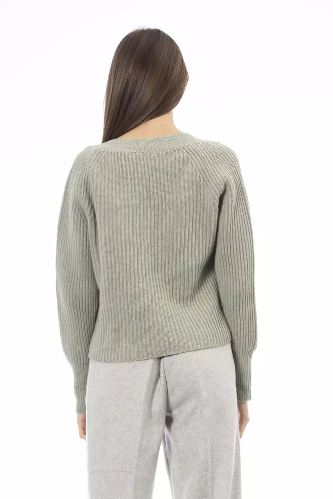 Alpha Studio Green Wool Women Sweater