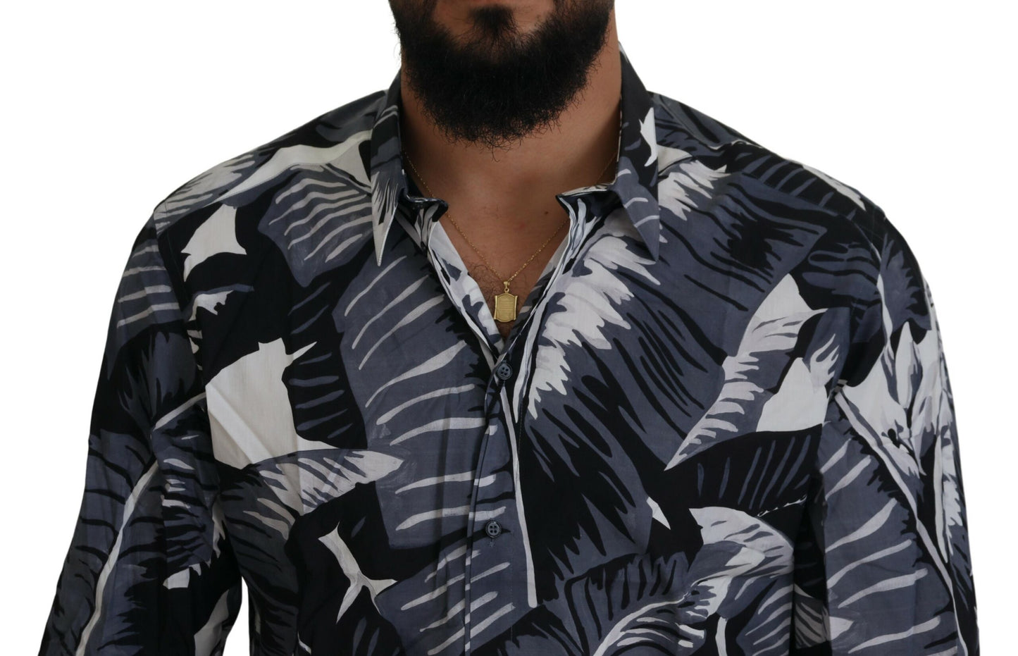 Dolce & Gabbana Multicolor Banana Leaf Print Casual Shirt