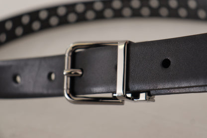 Dolce & Gabbana Elegant Black Leather Belt with Metal Buckle