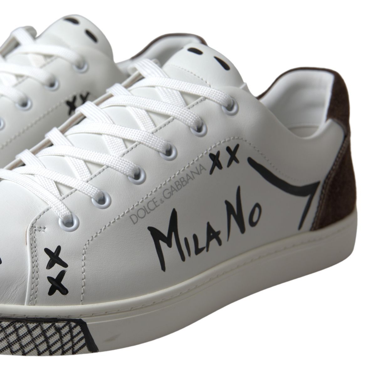 Dolce & Gabbana Sleek White Leather Casual Sneakers