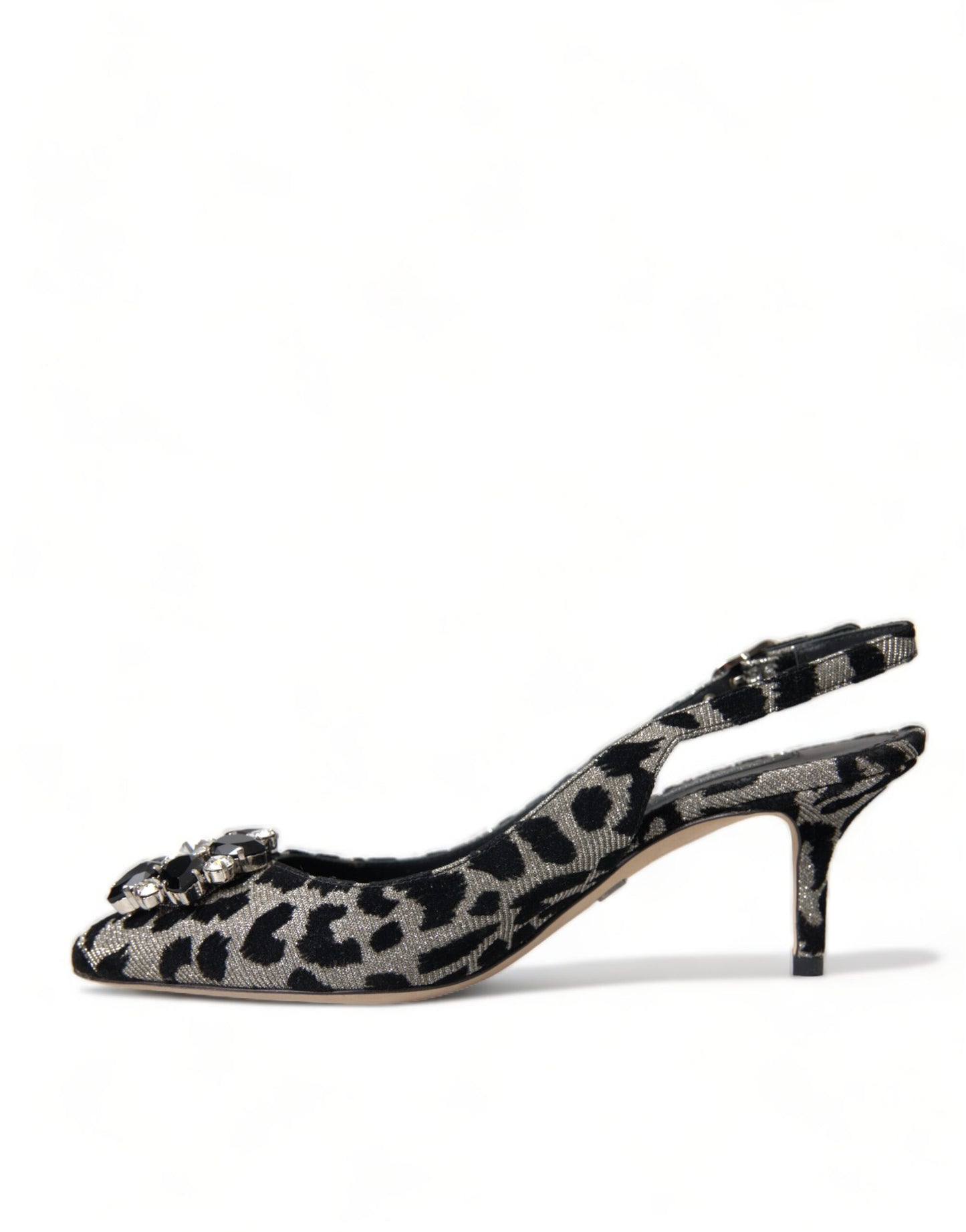 Dolce & Gabbana Crystal Leopard Slingback Heels Pumps