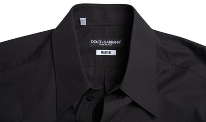 Dolce & Gabbana Elegant Slim Fit Black Cotton Dress Shirt