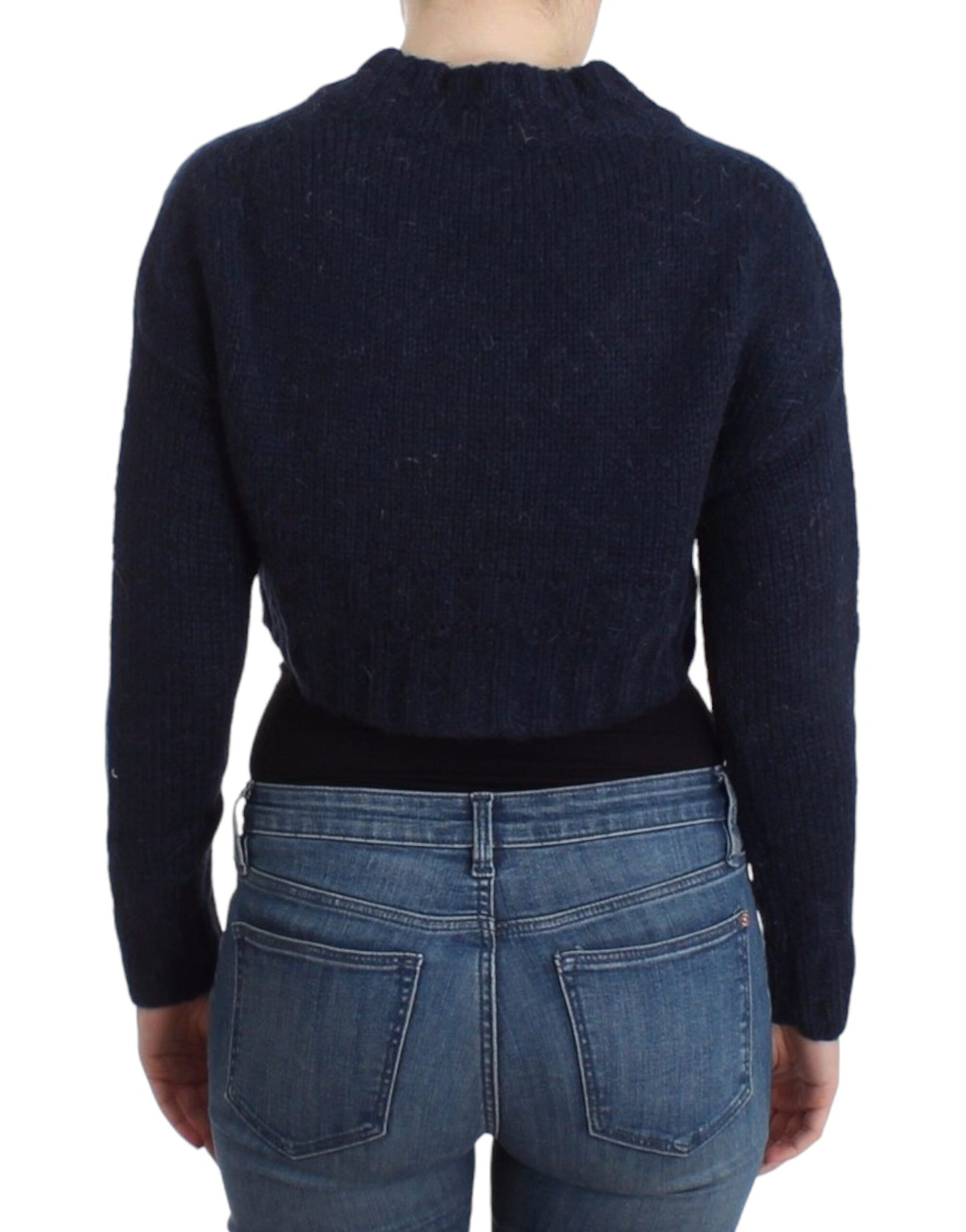 John Galliano Chic Cropped Blue Cardigan