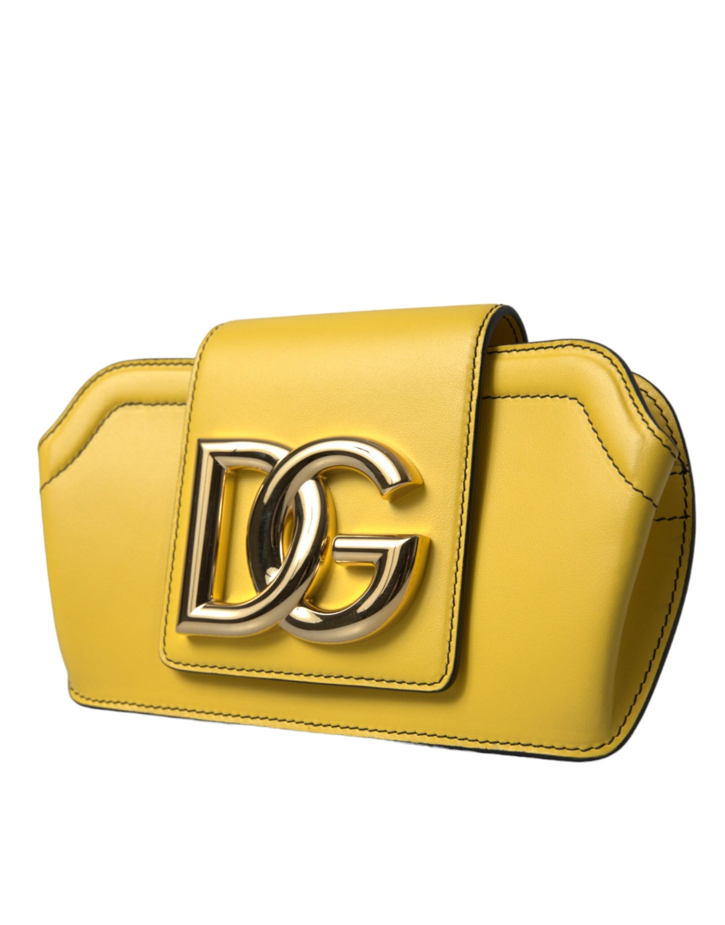 Dolce & Gabbana Exquisite Yellow Leather Eyewear Case