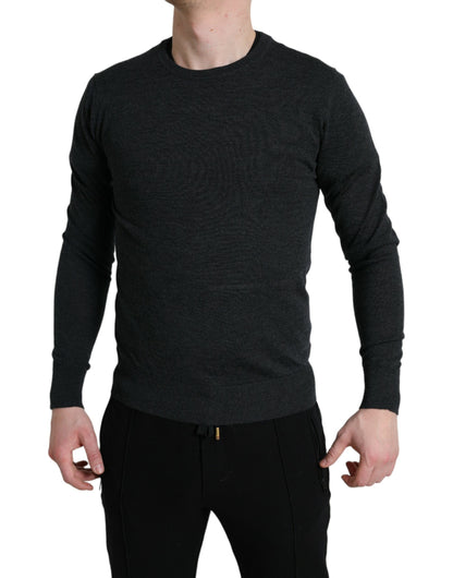 Dolce & Gabbana Elegant Gray Wool Pullover Sweater