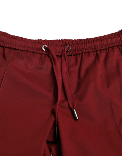 Dolce & Gabbana Maroon Cotton Stretch Jogger Pants