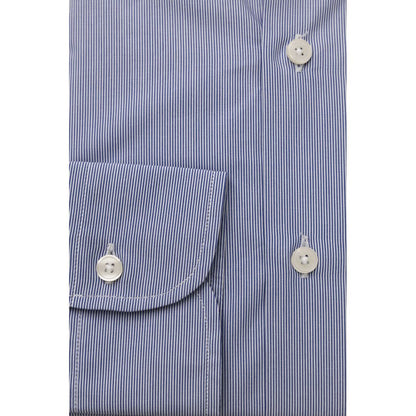 Bagutta Light Blue Cotton Men Shirt