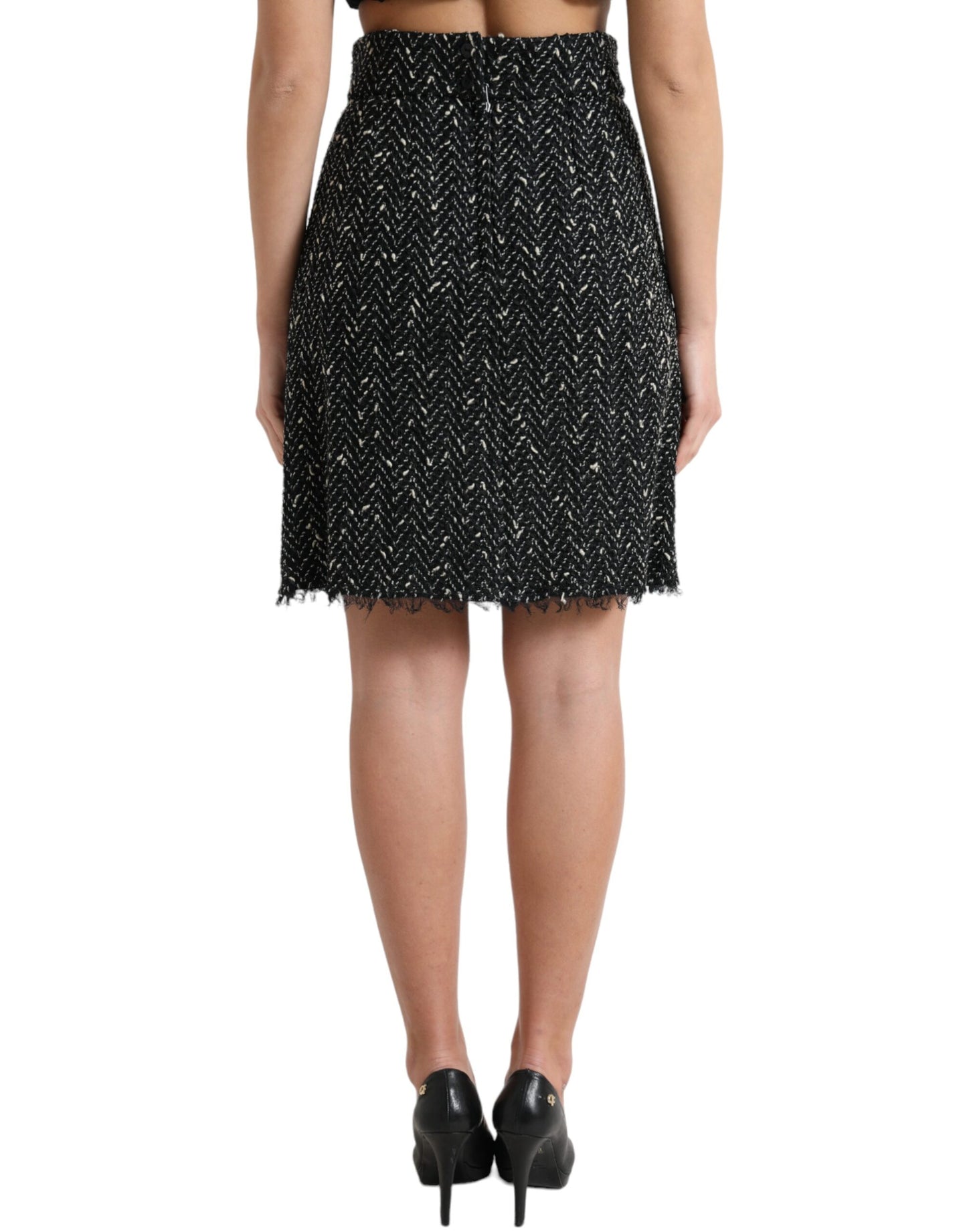 Dolce & Gabbana Elegant Tweed High-Waist Mini Skirt