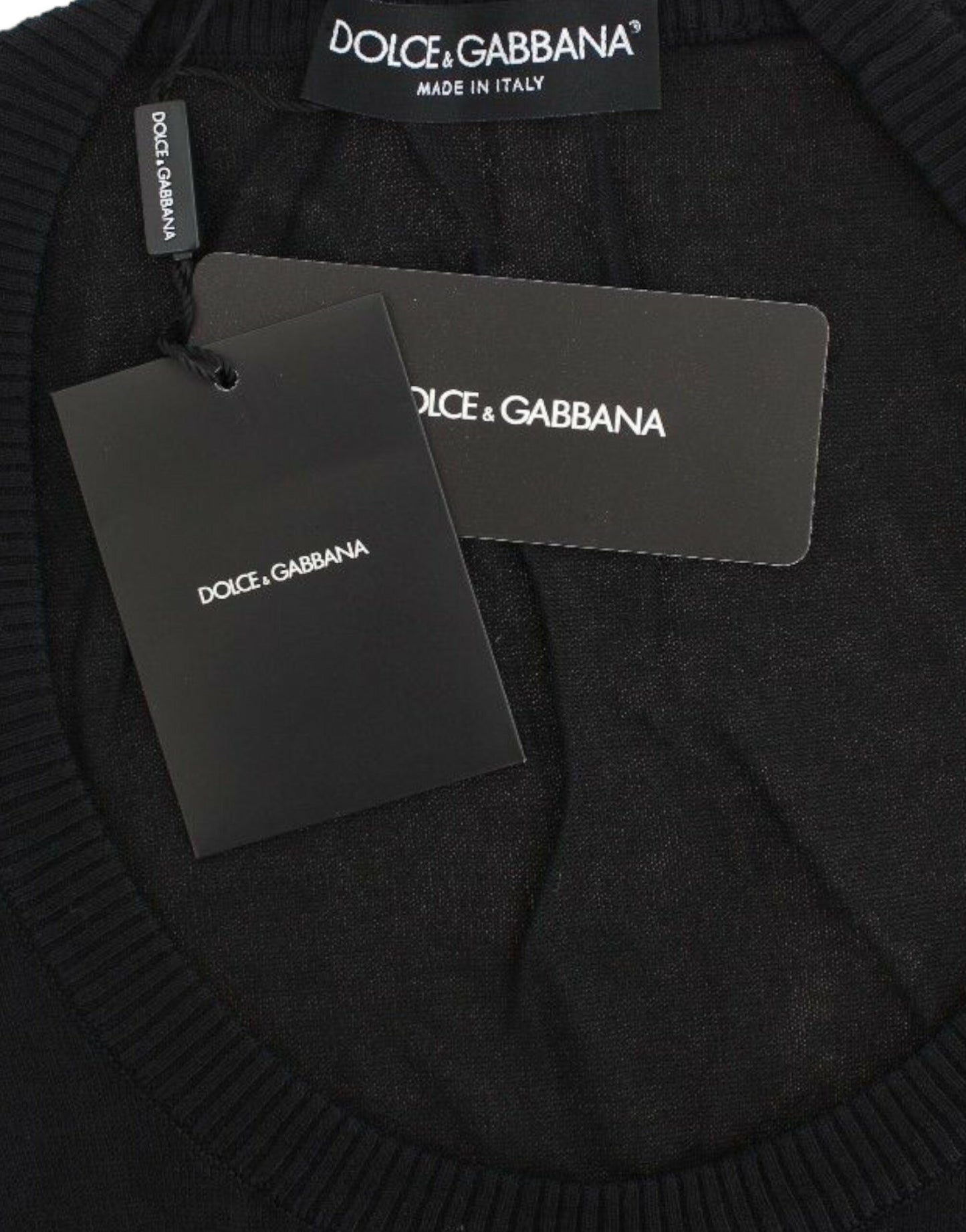 Dolce & Gabbana Elegant Black Deep Crewneck Sweater