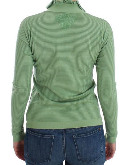 Ermanno Scervino Elegant Green Striped Wool Blend Sweater