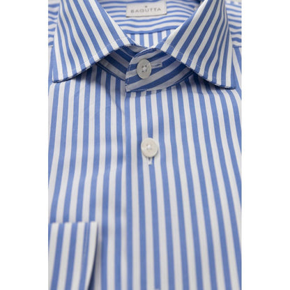 Bagutta Light Blue Cotton Men Shirt