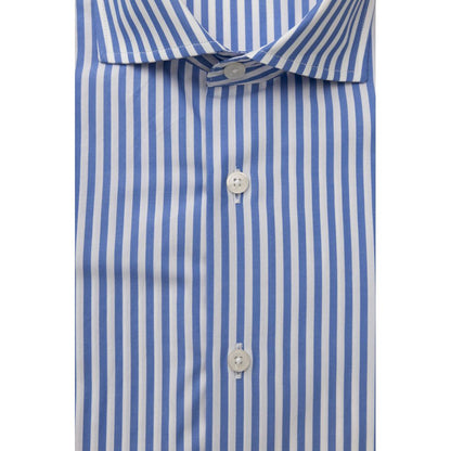 Bagutta Light Blue Cotton Men Shirt