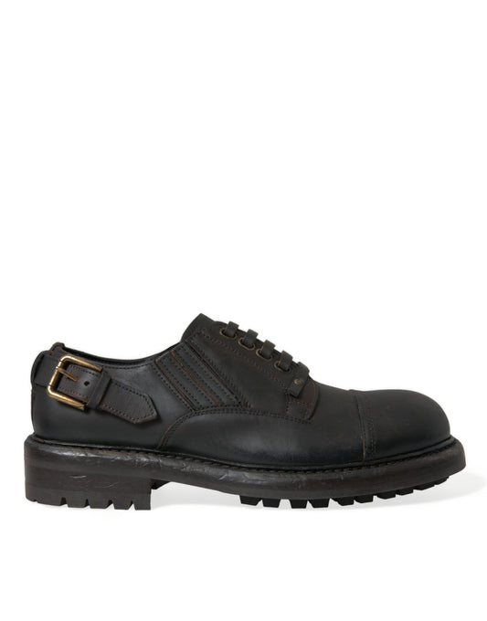 Dolce & Gabbana Elegant Mens Leather Derby Dress Shoes