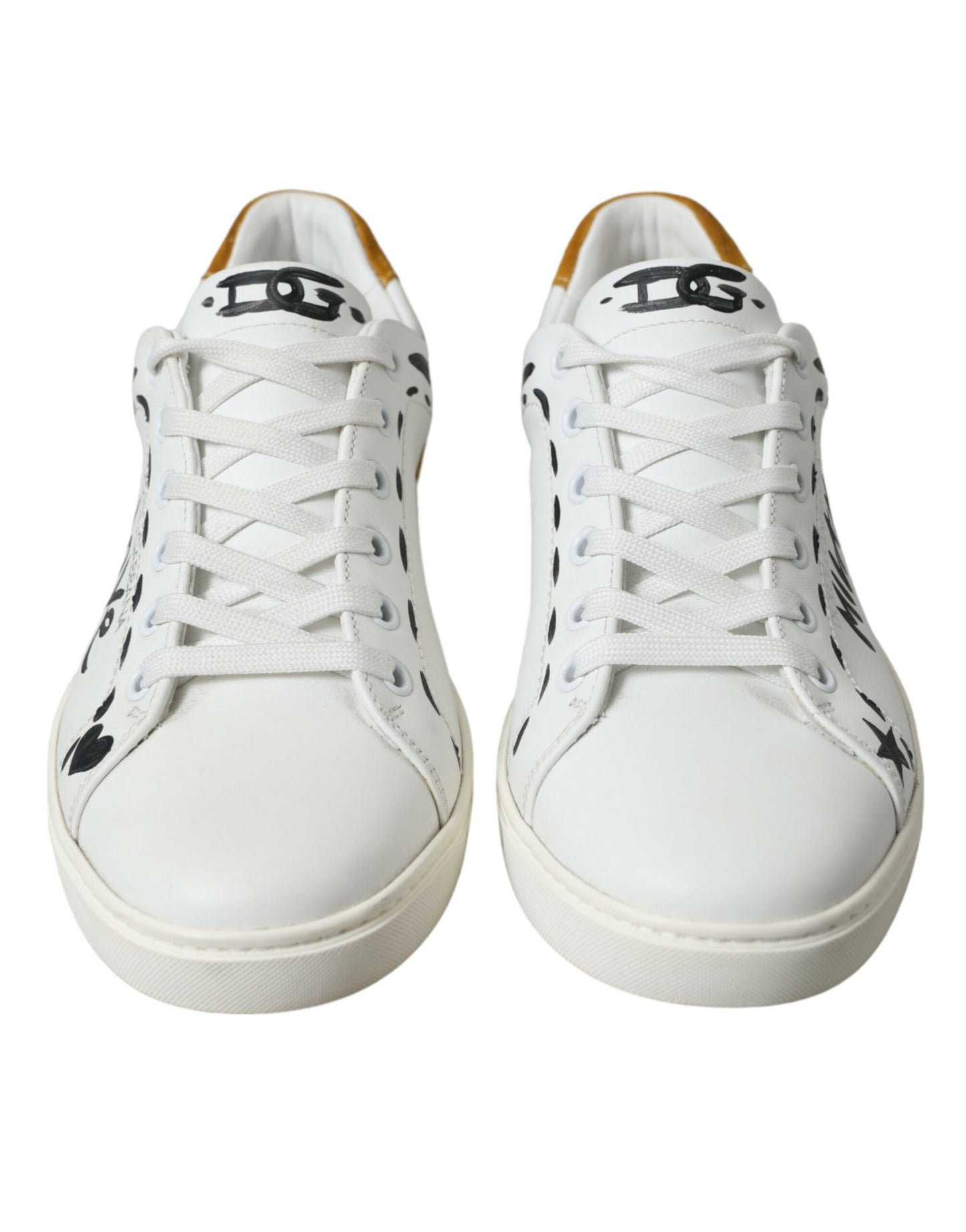 Dolce & Gabbana Sleek White Low Top Leather Sneakers