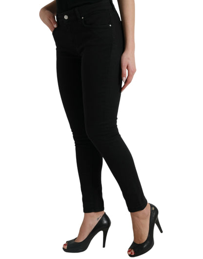 Dolce & Gabbana Elegant Black Mid-Waist Stretch Jeans